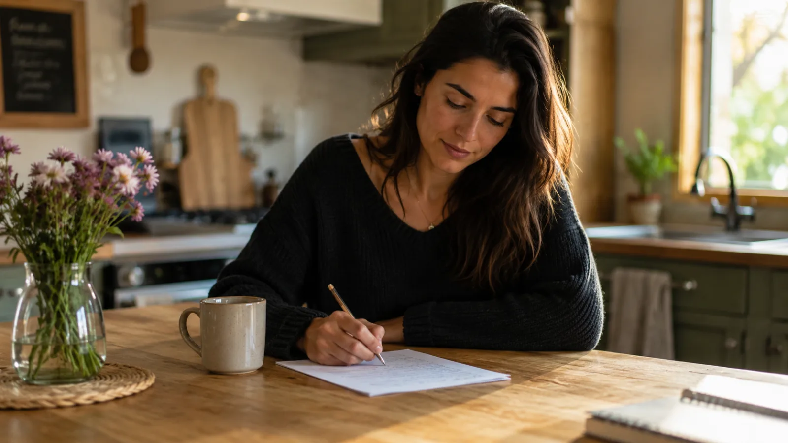 Woman writing a letter