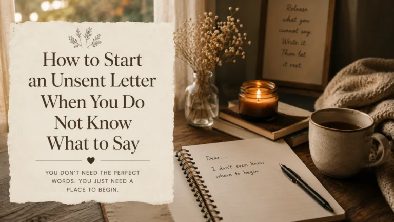 How to Start an Unsent Letter When You Do Not Know What to Say