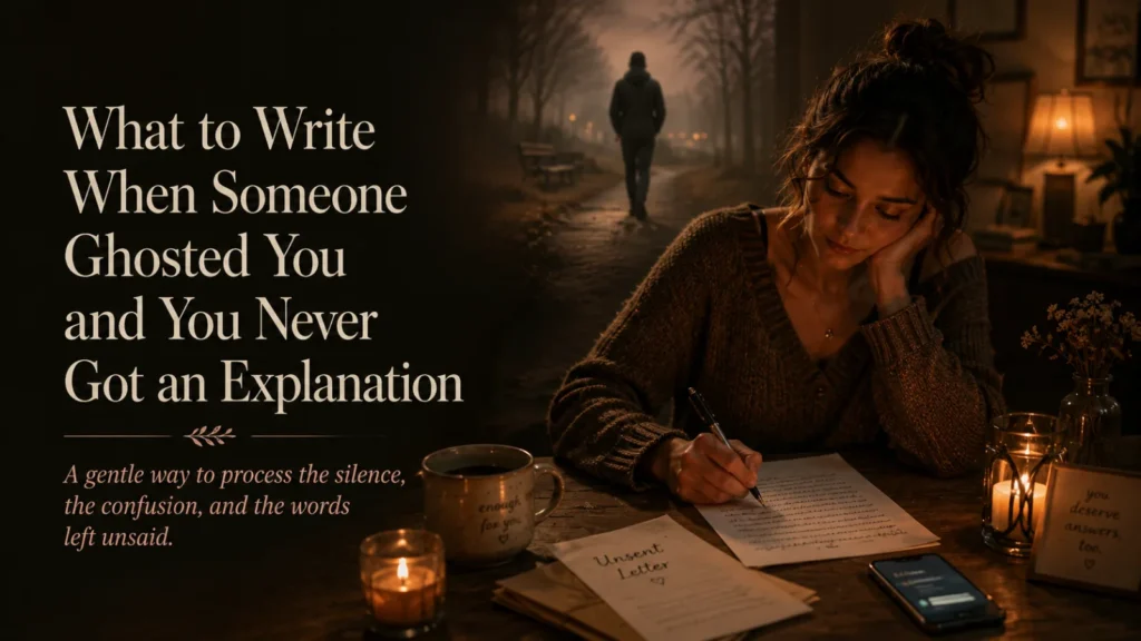 What to Write When Someone Ghosted You and You Never Got an Explanation